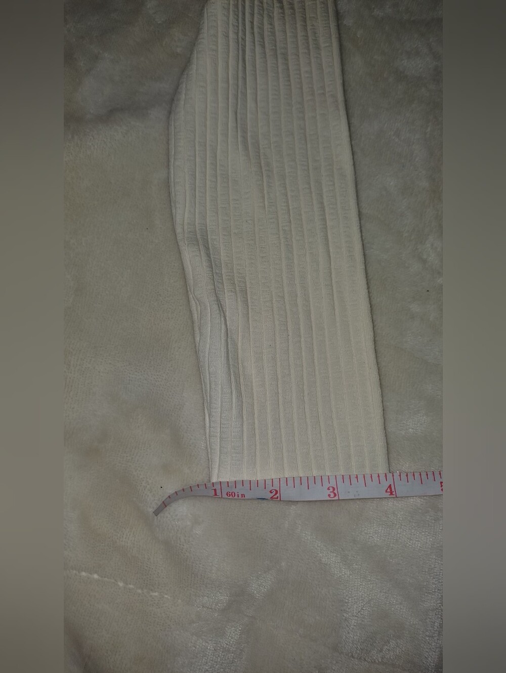 ZARA Ribbed Turtleneck Crop Sweater/Or Long Sleeve Top Cream Size L NWT - Picture 9 of 10